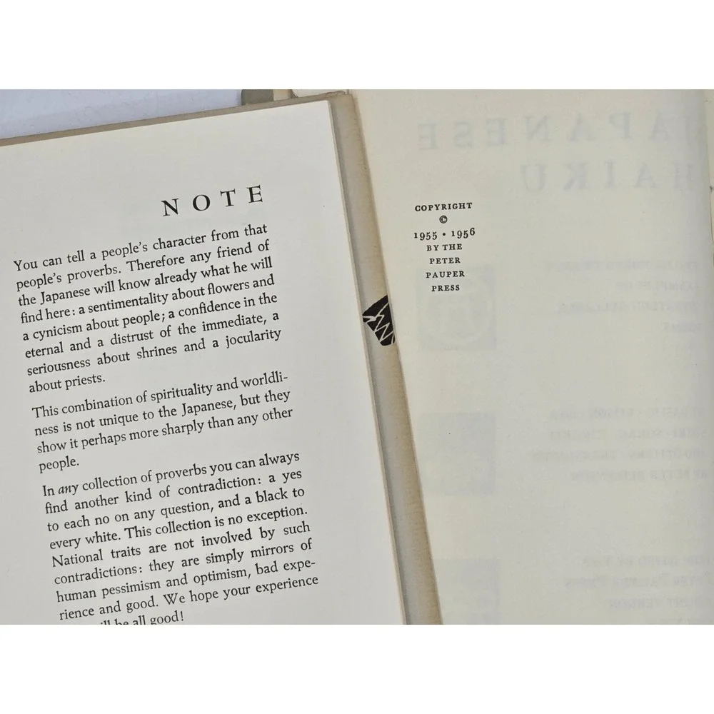 2 Lot VTG Hardcover Japanese 1962 Proverbs + Japanese Haiku 1955/56 Peter Pauper